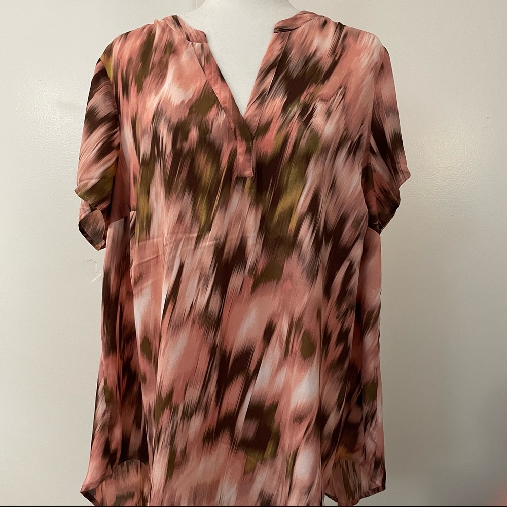 Georgette Multi Print Split Neck Blouse - image 2